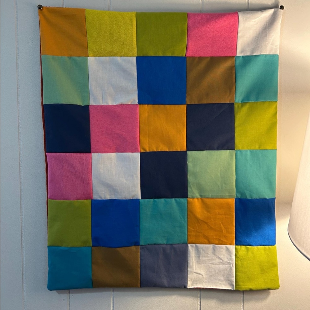 Handmade Colorful Patchwork Wall Hanging - Picture 2 of 3